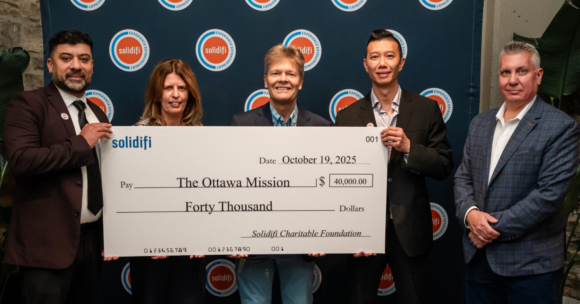 Solidifi Charitable Foundation Donates $40,000 to the Ottawa Mission